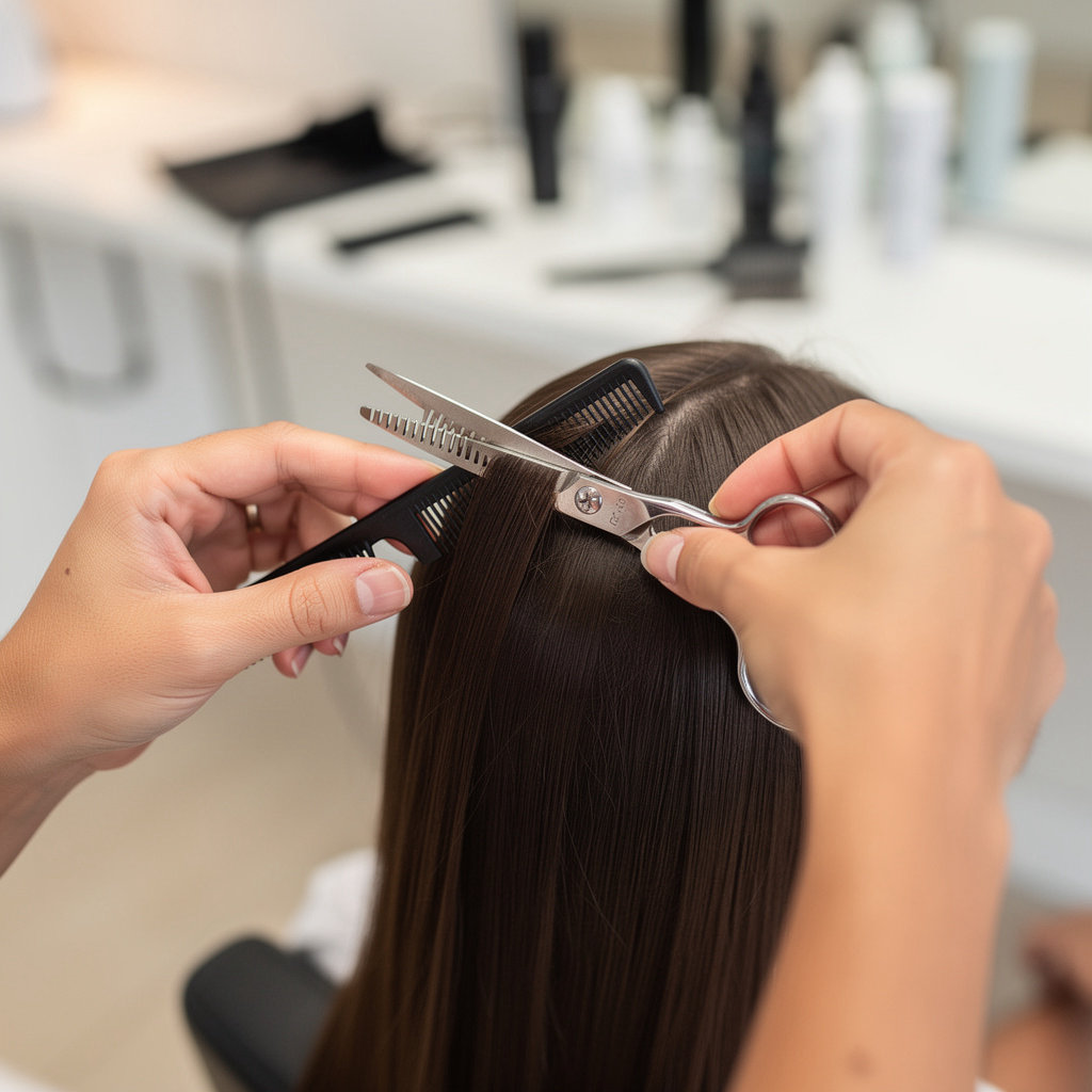 Dahlia's Beauty Salon modern interior on State Street in Santa Barbara - clean, comfortable hair salon environment